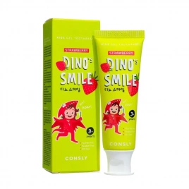 Детская гелевая зубная паста с ксилитом и вкусом клубники, 60 гр | Consly Dino's Smile Kids Gel Toothpaste Strawberry