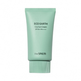 Солнцезащитный крем для чувствительной кожи, 50 мл | THE SAEM Eco Earth Cica Sun Cream SPF 50+ PA++++