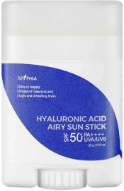 Охлаждающий солнцезащитный cтик , 22 г | ISNTREE Hyaluronic Acid Airy Sun Stick SPF50+ PA++++