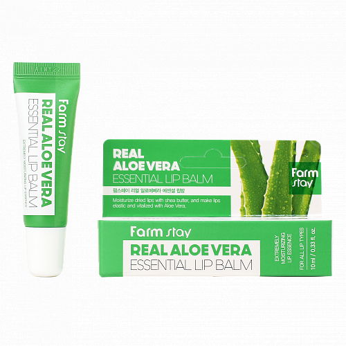 Бальзам для губ с алоэ, 10 мл | FarmStay Real Aloe Vera Essential Lip Balm фото 1