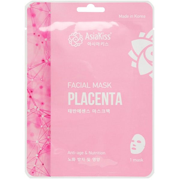 Тканевая маска для лица с экстрактом плаценты, 25 г | ASIAKISS Placental Essence Facial Mask фото 1