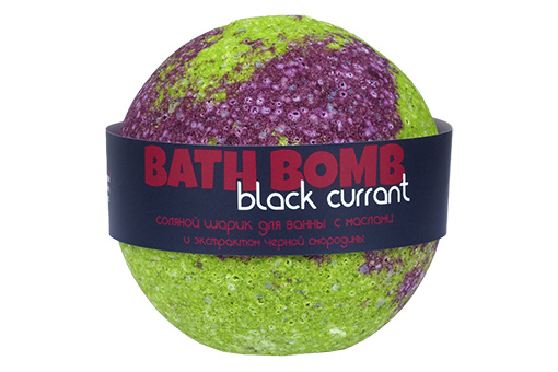 Бурлящий шарик для ванны с экстрактом черной смородины, 120 гр | Savonry Black Currant Bath Bomb фото 1