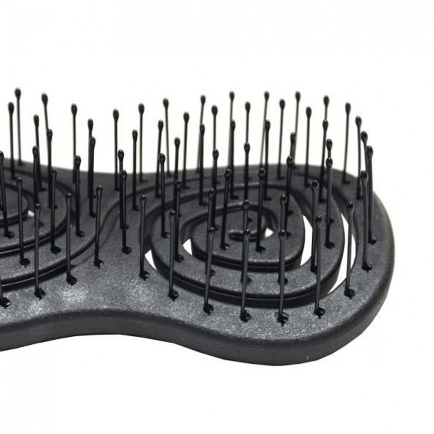 Подвижная био-расческа для волос черная мини, 1 шт | SOLOMEYA Detangling Bio Hair Brush Mini Black фото 4