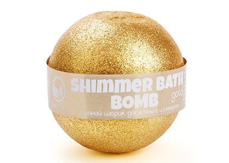 Бурлящий шарик для ванны с шиммером (золотой), 120 гр | Savonry Shimmer Bath Bomb Gold фото 1
