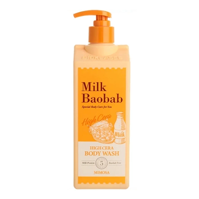 Гель для душа с ароматом мимозы, 500 мл | MilkBaobab High Cera Body Wash Mimosa фото 1