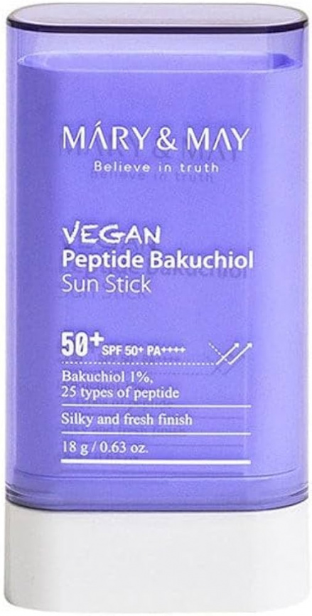 Cолнцезащитный стик с пептидами, 18 гр | Mary&May Vegan Peptide Bakuchiol Sun Stick SPF50+ PA+++ фото 1