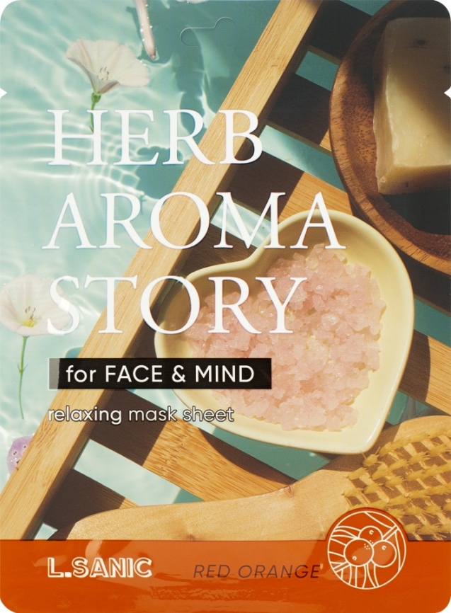Тканевая маска с экстрактом красного апельсина и эффектом ароматерапии, 25 мл | L.SANIC Herb Aroma Story Red Orange фото 1