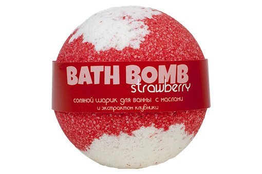 Бурлящий шарик для ванны с экстрактом клубники, 120 гр | Savonry Strawberry Bath Bomb фото 1
