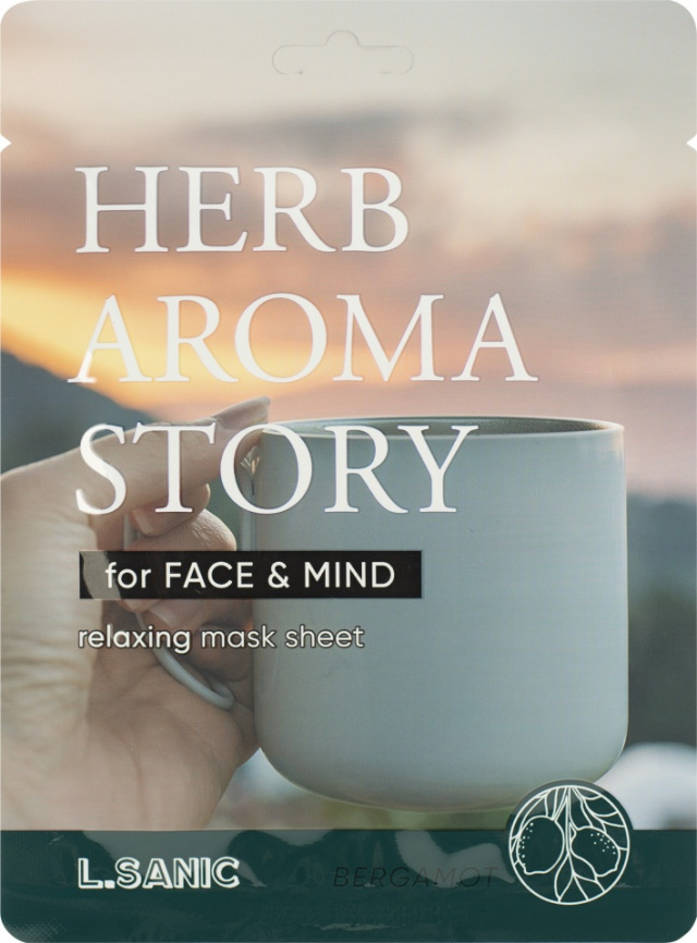 Тканевая маска с экстрактом бергамота и эффектом ароматерапии, 25 мл | L.SANIC Herb Aroma Story Bergamot фото 1
