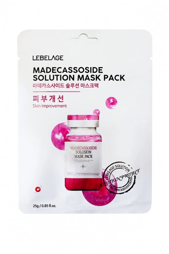 Тканевая маска с мадекассосидом, 25 мл | LEBELAGE MADECASSOSIDE SOLUTION MASK фото 1