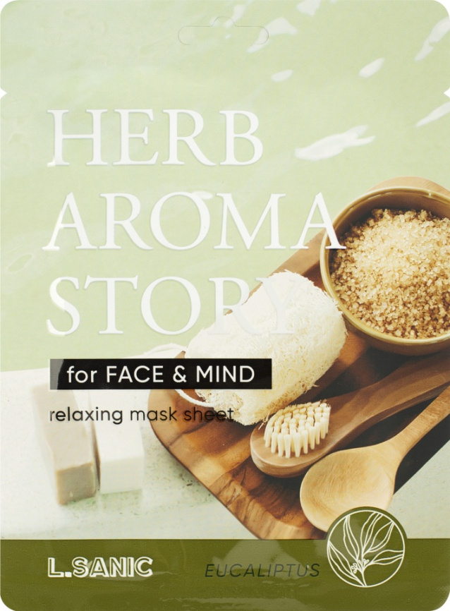 Тканевая маска с экстрактом эвкалипта и эффектом ароматерапии, 25 мл | L.SANIC Herb Aroma Story Eucaliptus фото 1