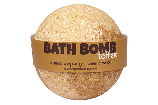 Бурлящий шарик для ванны с ароматом ванили и сливок, 120 гр | Savonry Toffee Bath Bomb фото 1