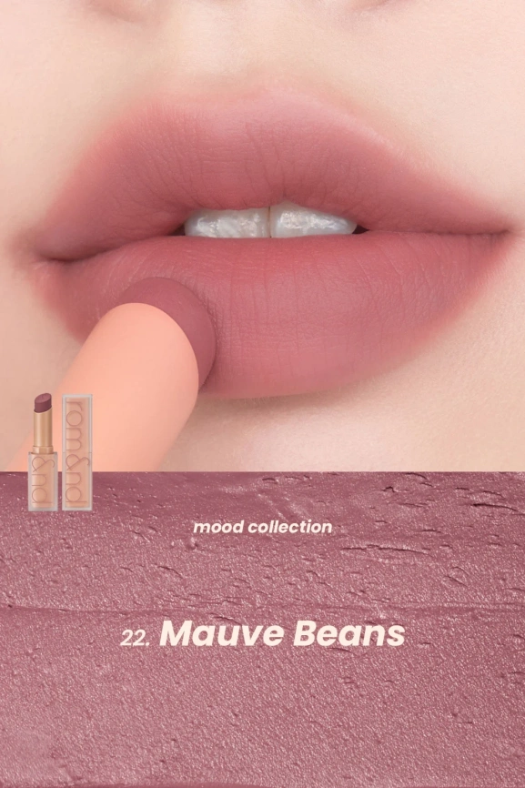 Матовая помада для губ, 3 гр | ROM&ND Zero Matte Lipstick 22 Mauve Beans фото 2