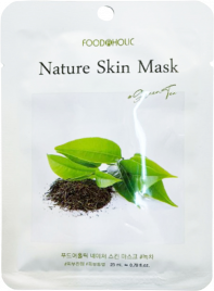 Тканевая маска с экстрактом зеленого чая, 23 мл | FoodaHolic Green Tea Nature Skin Mask
