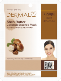 Маска для лица тканевая МАСЛО ШИ и КОЛЛАГЕН, 23 гр | DERMAL Shea Butter Collagen Essence Mask Moisturizing