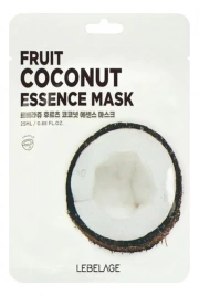 Тканевая маска с экстрактом кокоса, 25 мл | LEBELAGE ESSENCE FRUIT COCONUT MASK