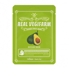 Маска для лица питательная АВОКАДО, 23 мл | FORTHESKIN Super Food Real Vegifarm Double Shot Mask Avocado