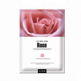 Тканевая маска с розой, 23 мл | COS.W My Real Skin Rose Facial Mask