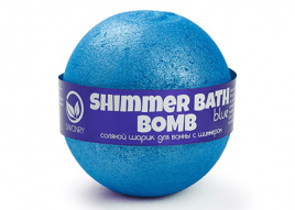 Бурлящий шарик для ванны с шиммером (синий), 120 гр | Savonry Shimmer Bath Bomb Blue