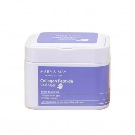 Набор увлажняющих тканевых масок c пептидами, 400 мл/30 штук | Mary&May Collagen Peptide Vital Mask
