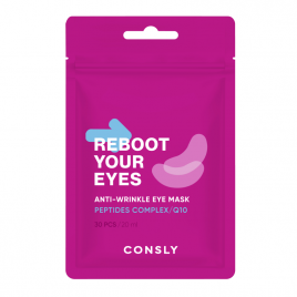 Антивозрастные тканевые патчи, 30 шт | Consly Eyes Reboot Peptides & Q10 Anti-Wrinkle Eye Mask