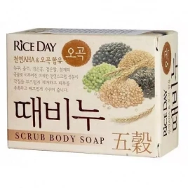 Скраб-мыло туалетное с экстрактом пяти злаков, 100 гр | LION Rice Day