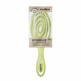 Подвижная расческа для волос (зеленая), 1 шт | SOLOMEYA Detangling Bio Hair Brush Green