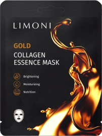 Восстанавливающая тканевая маска с коллоидным золотом и коллагеном, 23 гр | LIMONI Gold Collagen Essence Mask