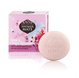 Косметическое мыло с экстрактом розы, 100 гр | Kerasys Shower Mate Rose&Cherry Blossom Soap
