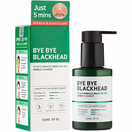 Кислородное очищающее средство против чёрных точек, 120 гр | SOME BY MI Bye Bye Blackhead 30 Days Miracle Green Tea Tox Bubble Cleanser