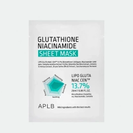 Тканевая маска с глутатионом и ниацинамидом, 25 мл | APLB GLUTATHIONE NIACINAMIDE SHEET MASK