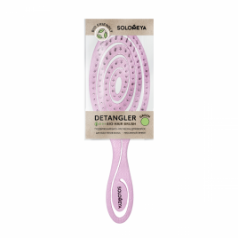Подвижная расческа для волос (светло-розовая), 1 шт | SOLOMEYA Detangling Bio Hair Brush Light Pink