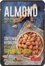 Маска для лица тканевая МИНДАЛЬ, 25 мл | DERMAL It's Real Superfood Mask Almond