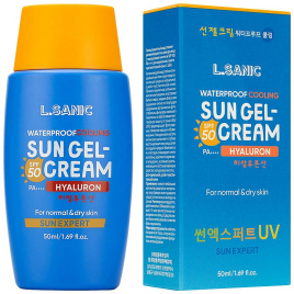 Солнцезащитный гель-крем с гиалуроновой кислотой, 50 мл | L.SANIC Sun Expert Hyaluronic Acid Waterproof Cooling Sun Gel-Cream  SPF50/PA++++ 