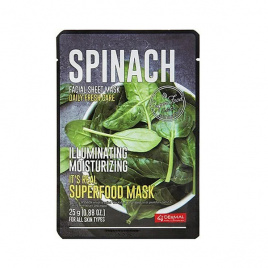 Маска для лица тканевая ШПИНАТ, 25 мл | DERMAL It's Real Superfood Mask Spinach
