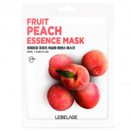 Тканевая маска с экстрактом персика, 25 мл | LEBELAGE ESSENCE FRUIT PEACH MASK