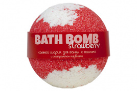Бурлящий шарик для ванны с экстрактом клубники, 120 гр | Savonry Strawberry Bath Bomb