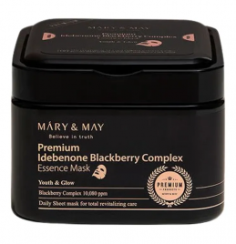 Набор тканевых масок с идебеноном, 400 мл/30 штук | Mary&May Premium Idebenone Blackberry Complex Essence Mask