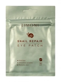 Восстанавливающие тканевые патчи для век с муцином улитки, 30 шт | LIMONI Snail Repair Eye Patch