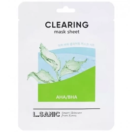 Тканевая маска с AHA/BHA кислотами для очищения пор, 25 гр | L.SANIC AHA/BHA Clearing Mask Sheet