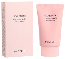 Солнцезащитный крем, 50 мл | Eco Earth Pink Sun Cream EX SPF50+ PA++++ 50 мл