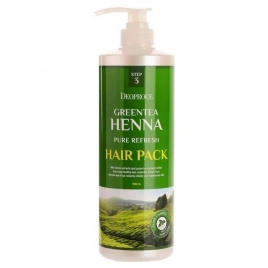 Маска для волос с зеленым чаем и хной, 1000 мл | DEOPROCE GREENTEA HENNA PURE REFRESH HAIR PACK