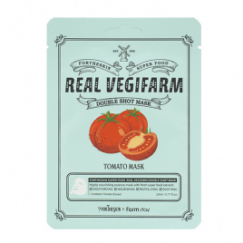 Маска для лица питательная ТОМАТ, 23 мл | FORTHESKIN Super Food Real Vegifarm Double Shot Mask Tomato
