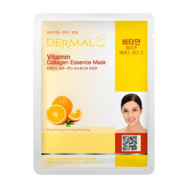 Маска для лица тканевая ВИТАМИН С И КОЛЛАГЕН, 23 гр | DERMAL Vitamin Collagen Essence Mask