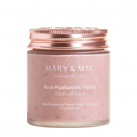 Глиняная маска экстрактом розы и гиалуроновой кислотой, 125 гр | Mary&May Rose Hyaluronic Hydra Glow Wash Off Pack