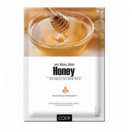 Тканевая маска с медом, 23 мл | COS.W My Real Skin Honey Facial Mask