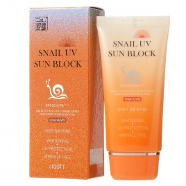 Солнцезащитный крем с улиточным муцином, 70 мл | JIGOTT SNAIL UV SUN BLOCK CREAM SPF50 PA+++