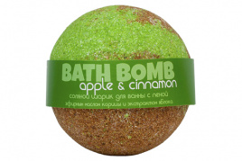 Бурлящий шарик для ванны с ароматом яблока и корицы, 120 гр | Savonry Apple and Cinnamon Bath Bomb
