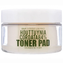 Успокаивающие пэды с экстрактом хауттюйнии, 150 мл | Derma Factory Houttuynia Cordata 84% Toner Pad