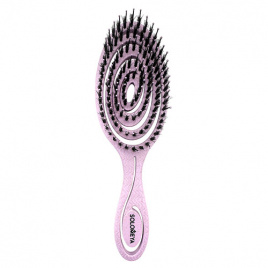 Подвижная био-расческа для волос c натуральной щетиной (сиреневая), 1 шт | SOLOMEYA Detangling Bio Hair Brush With Natural Boar Bristle Lilac